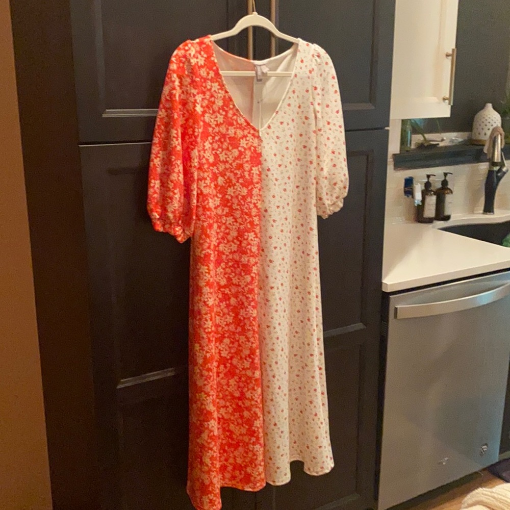 ASOS Mixed print midi dress, NWT